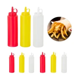 Såsdispenser-set, 21x7x5,5 cm, röd gul vit