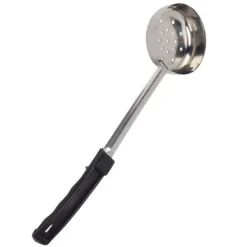 Såssked Pizza Multipurpose Food Grade Rostfritt stål Spredningsmätsked för matlagning i köket Svart 6oz (hål avlopp)