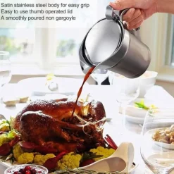 Såsskål med lock, 750 ml dubbelväggig såsskål, dubbelväggig isolerad såsskål i rostfritt stål, kastrull med lock för såser, gräddsåser, salladsdressin | CDON