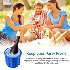 2St Bac för Isbitar Ice Cube Maker Genie 2 I 1 Funktion Silikonform för Isbitar för Whiskey Cocktail och Alla Drycker