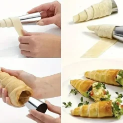 10st Grädde Horn Formare Cream Horn Mold Set i Rostfritt Stål - Strutformar