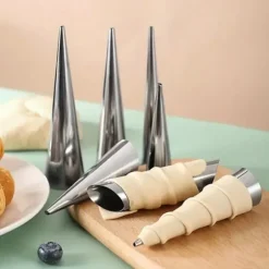 10st Grädde Horn Formare Cream Horn Mold Set i Rostfritt Stål - Strutformar