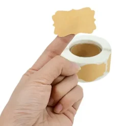 250st Kraftpapper Etiketter för Burkar, Presenter + Penna