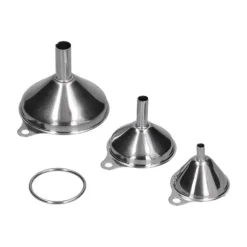 3st rostfritt stål trattfyllning flaskor Tratt Olja läcker separationstratt Integrerad vätskedispenser med cirkel