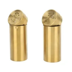 2st Salt Peppar kryddflaska Professionell 304 rostfritt stål kryddflaska för kök Camping Utomhusgrill Guld