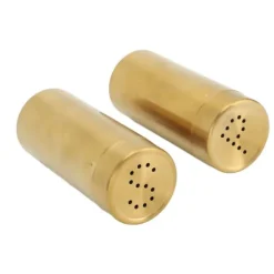 2st Salt Peppar kryddflaska Professionell 304 rostfritt stål kryddflaska för kök Camping Utomhusgrill Guld