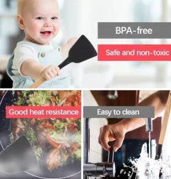 12st Silikon Köksredskap i Ställ - Värmebeständiga redskap