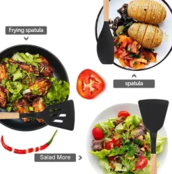 12st Silikon Köksredskap i Ställ - Värmebeständiga redskap
