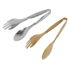 2st skedgaffeltång Liten serveringstång i rostfritt stål Matklämma Salladstång för konditorivaror Buffé Kökstillbehör