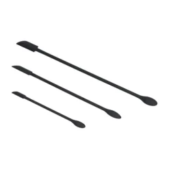 3st spatel livsmedelsklassad silikon med dubbelt huvud fruktsylt grädde Makeup spatel för kök Svart