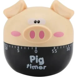 Söt Tecknad Gris Kökstimer Mekaniska Timers Räknare för Matlagning Timing Verktyg