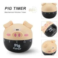 Söt Tecknad Gris Kökstimer Mekaniska Timers Räknare för Matlagning Timing Verktyg