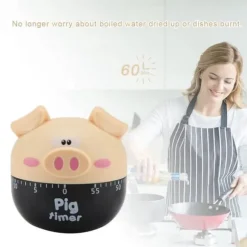Söt Tecknad Gris Kökstimer Mekaniska Timers Räknare för Matlagning Timing Verktyg