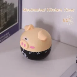 Söt Tecknad Gris Kökstimer Mekaniska Timers Räknare för Matlagning Timing Verktyg