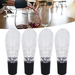 4st vinluftare hällare PC Miljövänlig karaffpipstång Tillbehör för hushållsfestSilver
