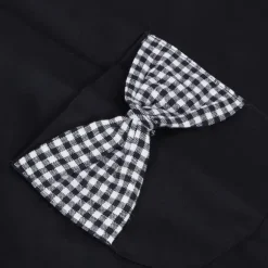 Söt Vintage Damförkläde Rosett Spetsdekoration med Ficka för Köksmatlagningstillbehör Svart