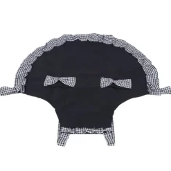 Söt Vintage Damförkläde Rosett Spetsdekoration med Ficka för Köksmatlagningstillbehör Svart