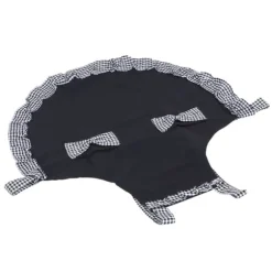 Söt Vintage Damförkläde Rosett Spetsdekoration med Ficka för Köksmatlagningstillbehör Svart