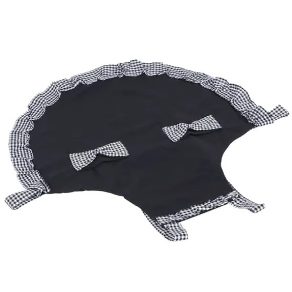 Söt Vintage Damförkläde Rosett Spetsdekoration med Ficka för Köksmatlagningstillbehör Svart