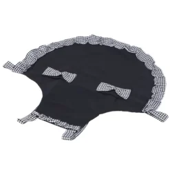 Söt Vintage Damförkläde Rosett Spetsdekoration med Ficka för Köksmatlagningstillbehör Svart