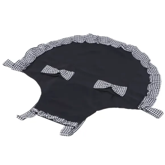 Söt Vintage Damförkläde Rosett Spetsdekoration med Ficka för Köksmatlagningstillbehör Svart