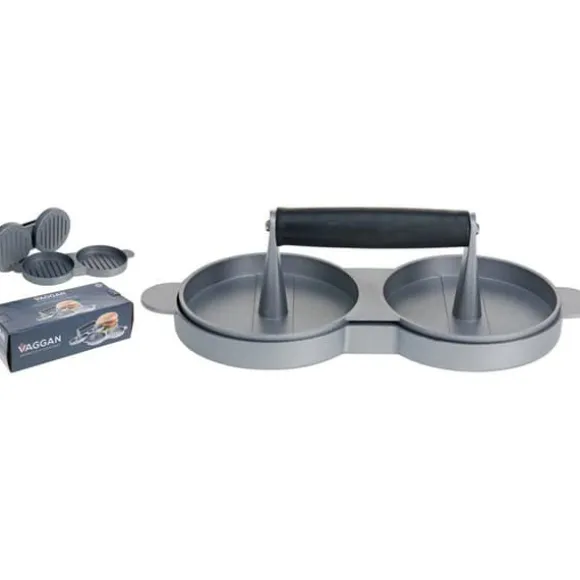 STAMPO FÖR 2 HAMBURGER 28X12CM BARBECUE KÖK TILLBEHÖR