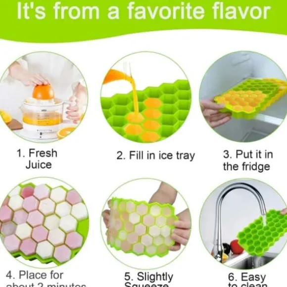 Stapelbar Isform med Lock – Iskubsform Hexagon Bakform Silikon