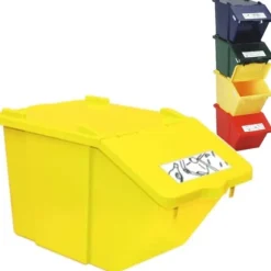 Stapelbar sopsorteringsbehållare - gul, 45L