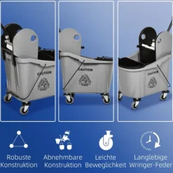 Städvagn, 54x41x91,5 cm, Grå