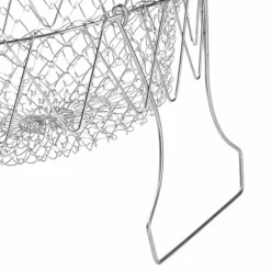 Stekkorg i rostfritt stål Hopfällbar, måttlig masktäthet, mångsidigt matlagningsnät för kök