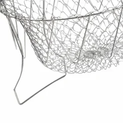 Stekkorg i rostfritt stål Hopfällbar, måttlig masktäthet, mångsidigt matlagningsnät för kök