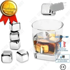 Stålis i rostfritt stål - TD® - 6-pack - Återanvändbara - Transparenta - Spegeleffekt