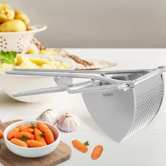 Stålpress för pressning av potatis, ost, frukt, dumplings, puré stark