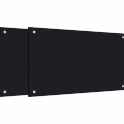 Stänkskydd 2-pack härdat glas - Praktiskt och dekorativt | Färg: Svart | Storlek: 70x40 cm