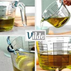 Stor glasköksmätkopp för mätning av livsmedel 1L