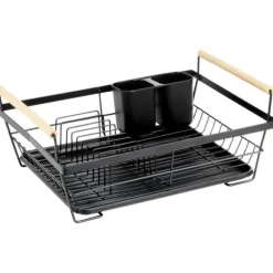 Stora Stående Diskavloppsbrickor Bestick Svart Metall 45 cm