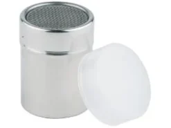 Strødåse rund Ø5.5xH7.5cm 0.15ltr rustfri stål PP låg,stk