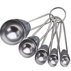 5st/set måttskedar i rostfritt stål, köksmåttskedar kit, hem bakningsmåttskedar