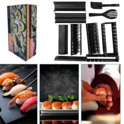 Sushi Mill - TD® - 10 stycken - DIY - ABS + PP - Svart