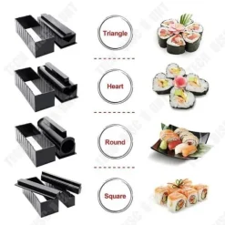 Sushitillbehör - TD® - Multifunktionellt verktyg - 11 delar - ABS - Svart