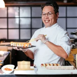 Sushi-tillverkningsset, Bambu, 23x23 cm, Natur