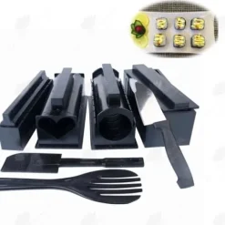 Sushiverktyg - HTBE® - Set med 10 delar - Plast ABS - Svart färg - Praktisk design