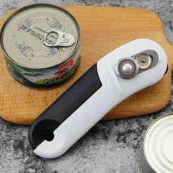 Svart & Vit Konservöppnare - Multifunktionellt Verktyg i Rostfritt Stål