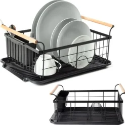 Svart diskställ 42,5x19 cm