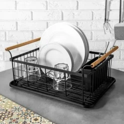 Svart diskställ 42,5x19 cm