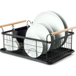 Svart diskställ 42,5x19 cm