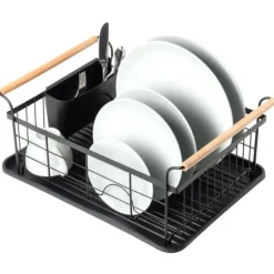 Svart diskställ 42,5x19 cm