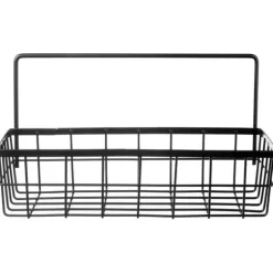 Svart kökshylla i metall, hängande på skena, RADKA, 30x10,5x17cm