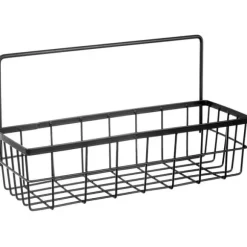 Svart kökshylla i metall, hängande på skena, RADKA, 30x10,5x17cm