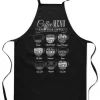 Svart tryckt förkläde kök Kaffe Kaffekoppar barista bomull